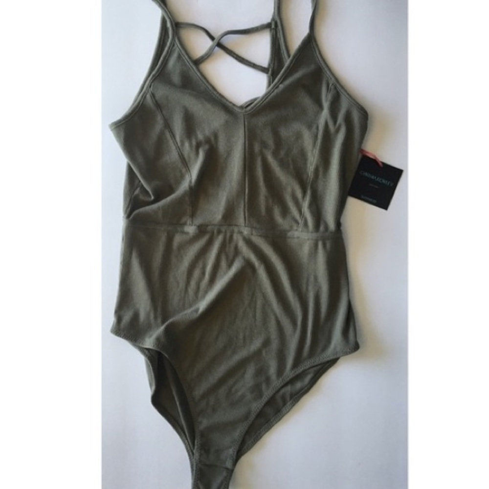 Olive Criss Cross Back Bodysuit